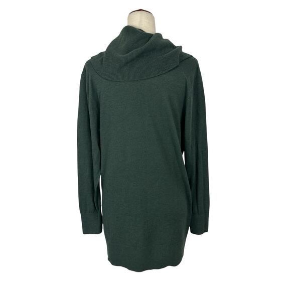 LOFT Plus Cowl Neck Tunic Sweater Women 18 Dark Green Long Sleeve Cozy Pullover - Picture 3 of 11